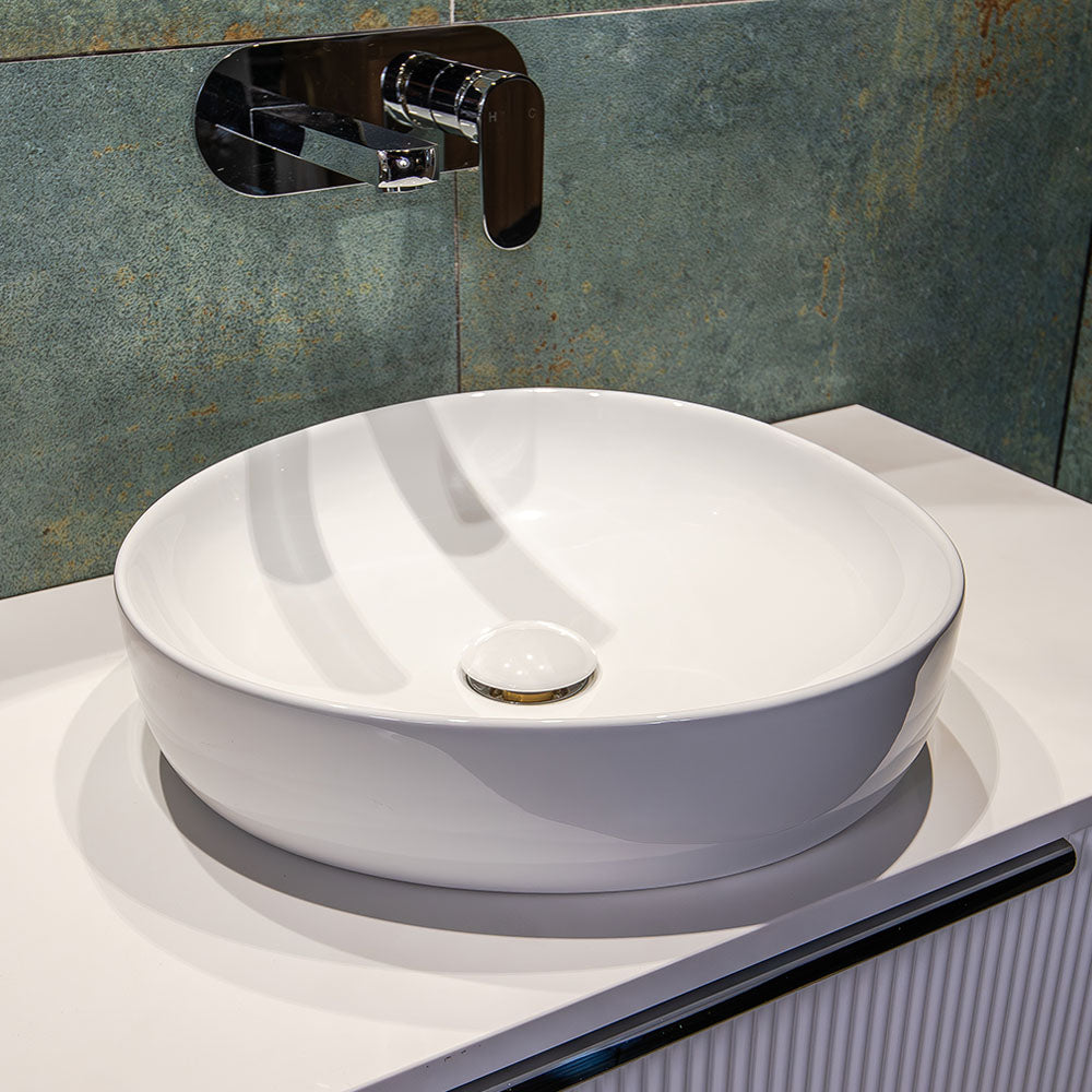 Pebble Small Above Counter Basin, Gloss White
