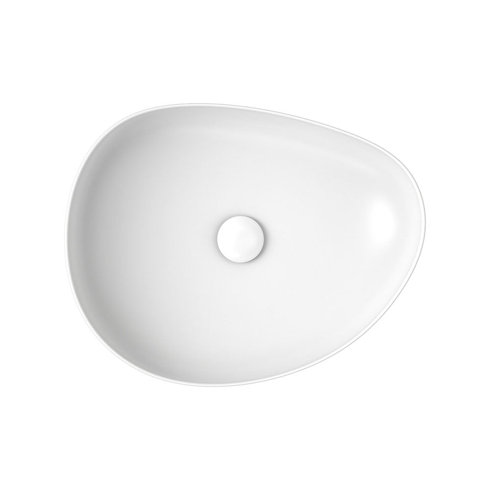 Pebble Medium Above Counter Basin, Matte White