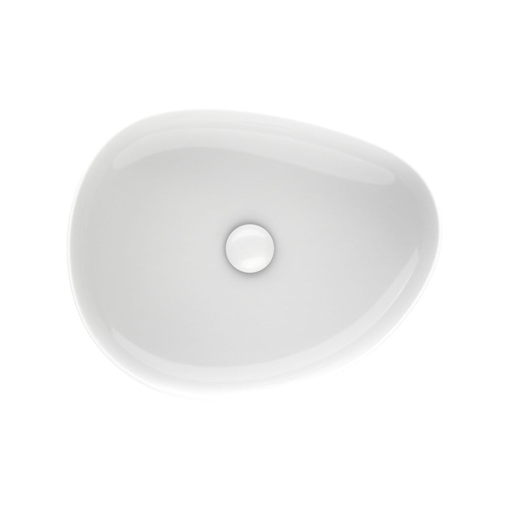 Pebble Medium Above Counter Basin, Gloss White