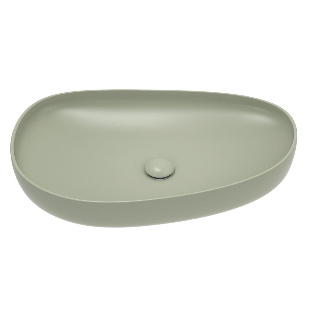 Pebble Large Above Counter Basin, Matte Olive