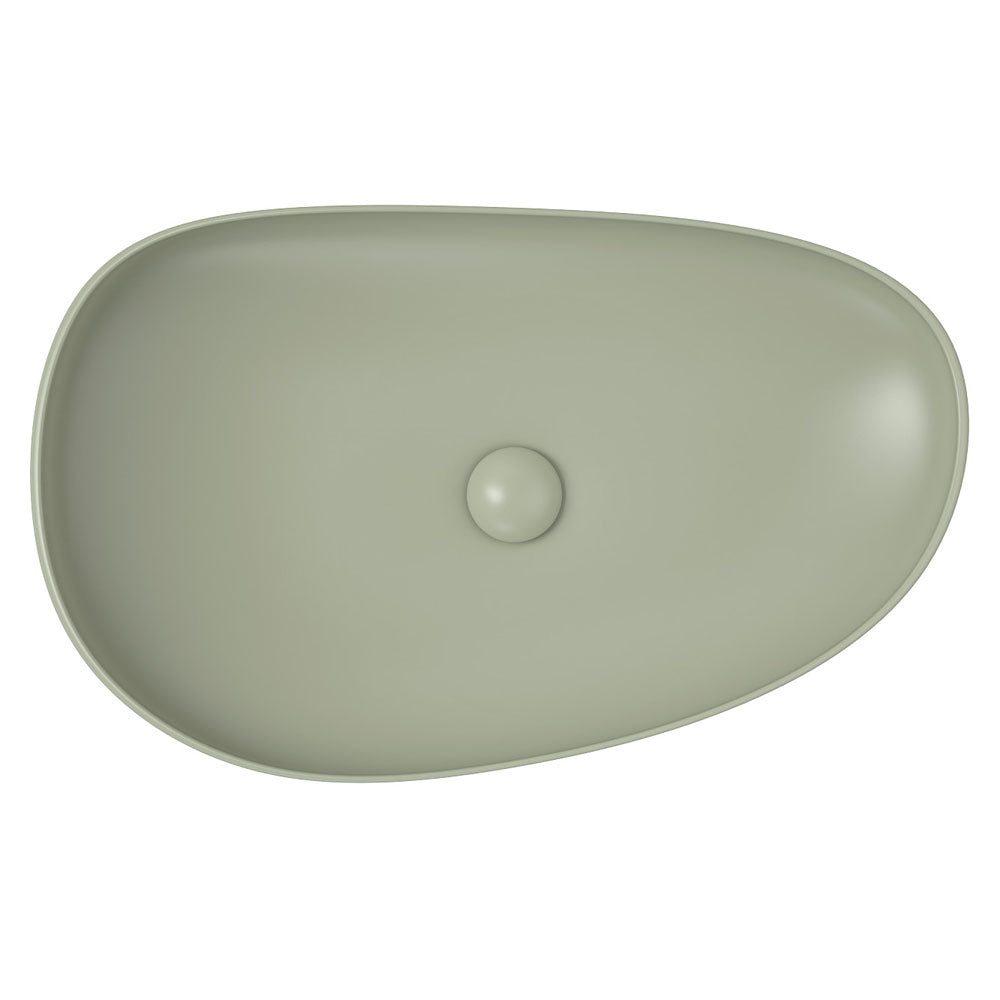 Pebble Large Above Counter Basin, Matte Olive