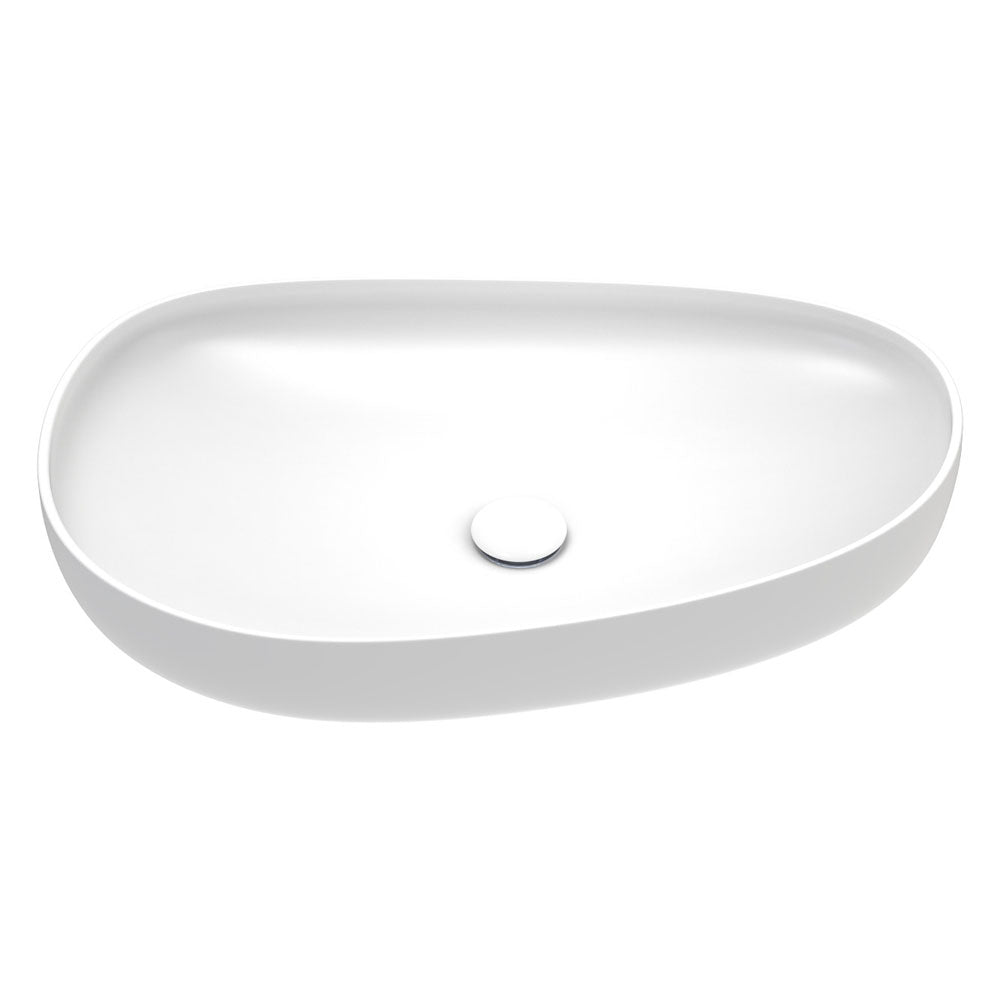 Pebble Large Above Counter Basin, Matte White