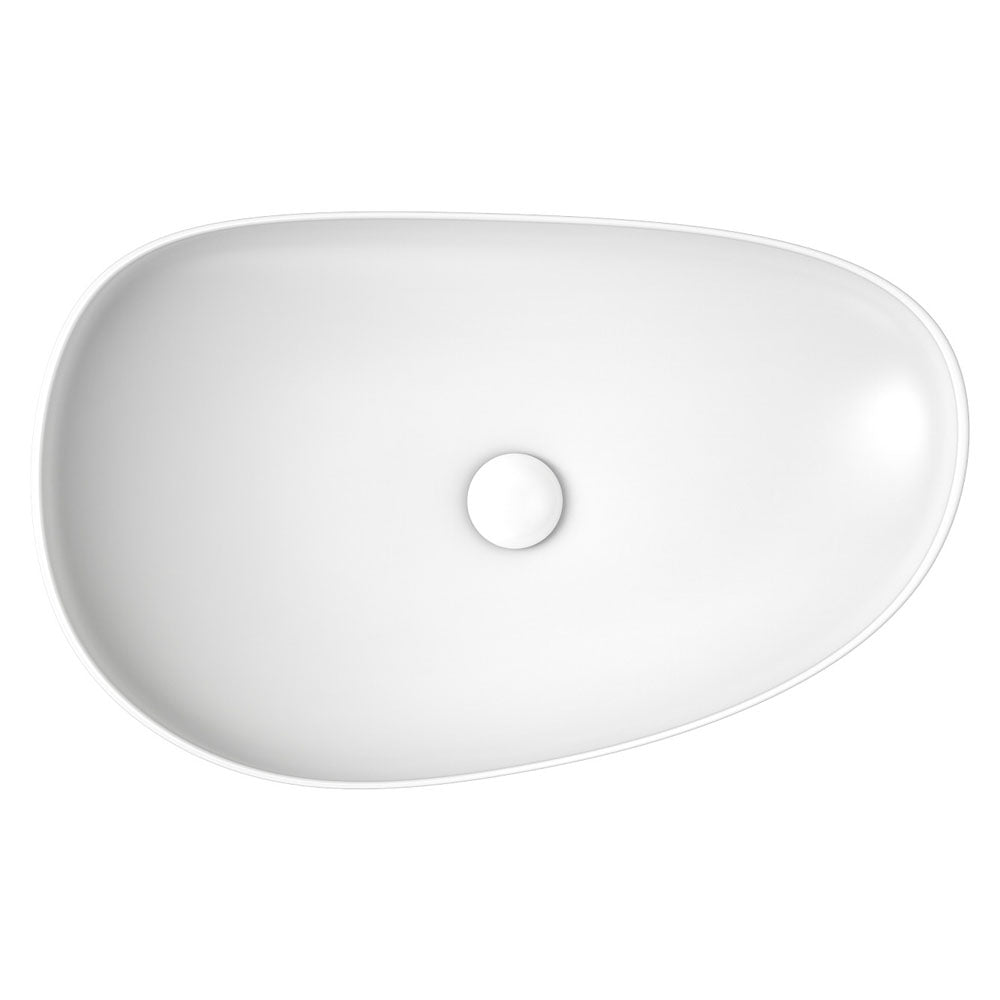 Pebble Large Above Counter Basin, Matte White