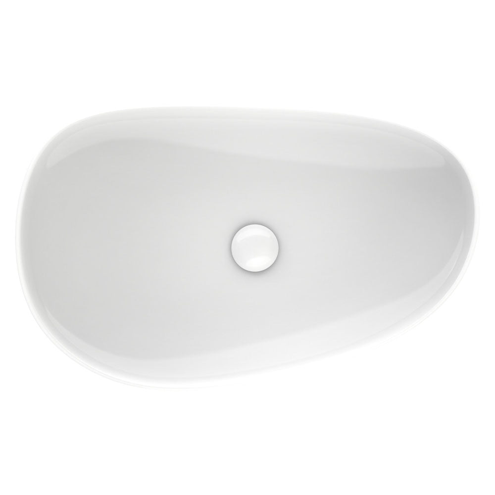 Pebble Large Above Counter Basin, Gloss White