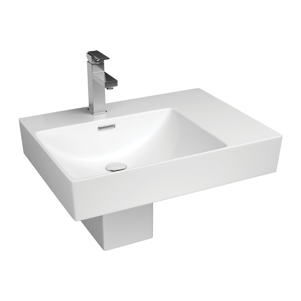 Tono Care Wall Basin with Integral Shroud, Left Bowl