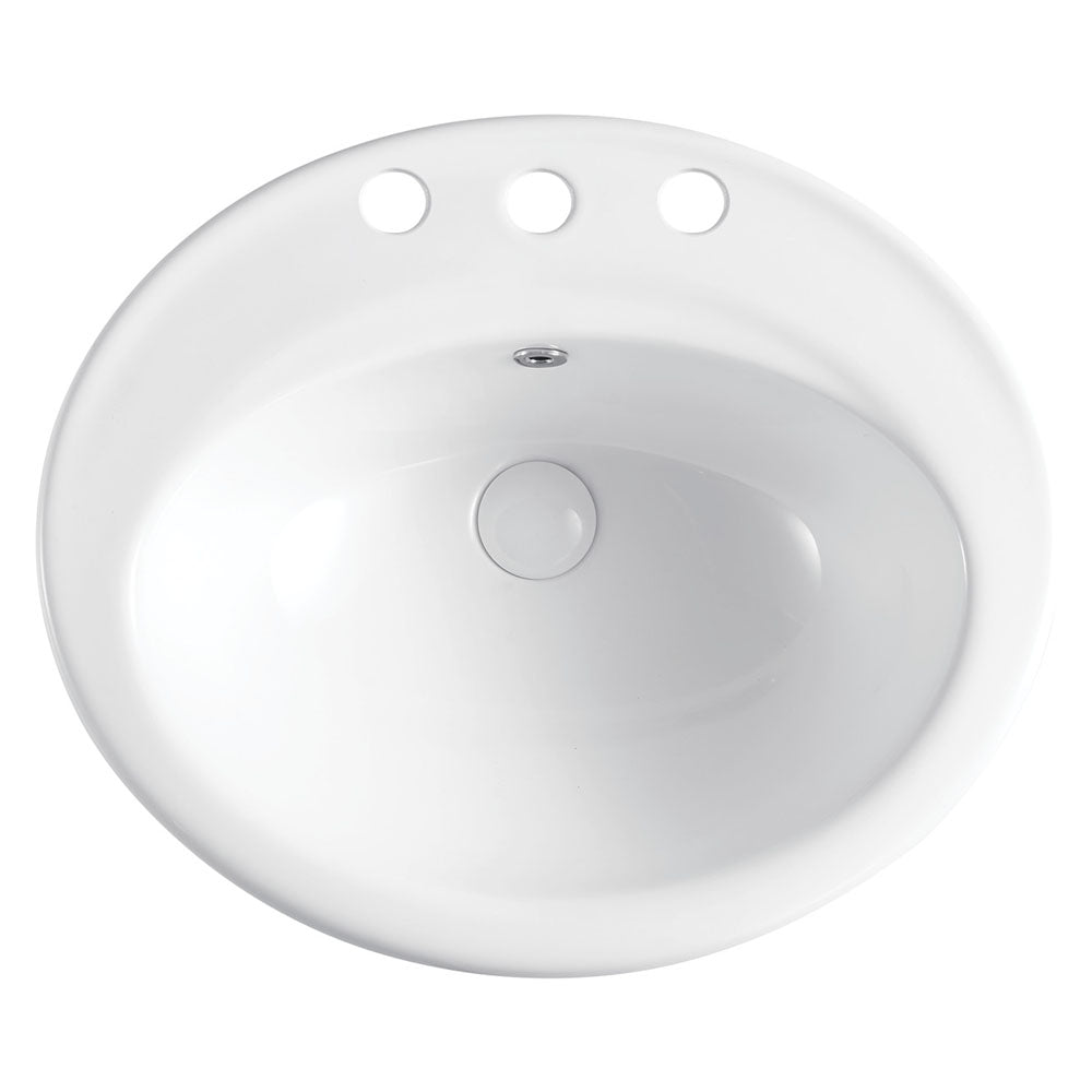 Lacy Fully-Inset Basin, 3 Tap Holes