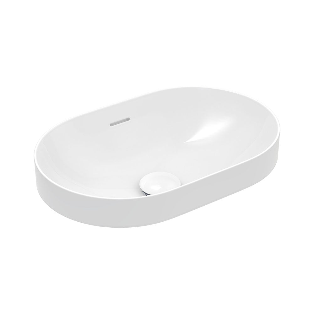 Aluca Pill Semi-Inset Basin, Gloss White