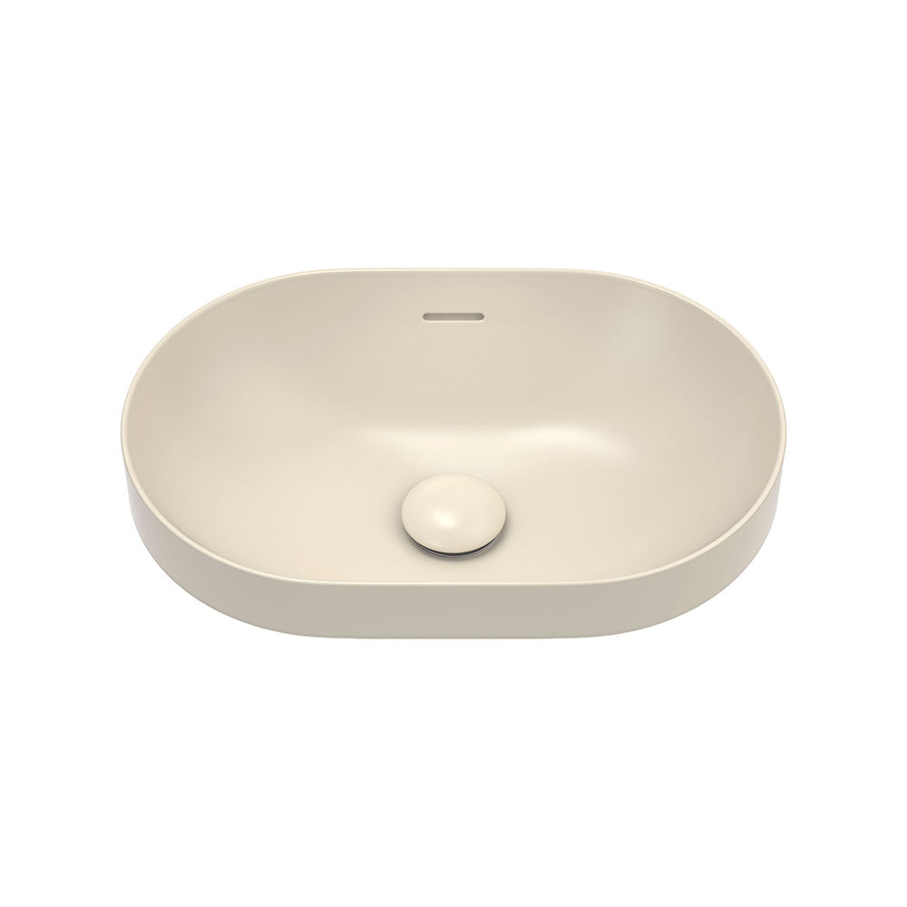 Aluca Pill Ceramic Semi-Inset Basin, Khaki