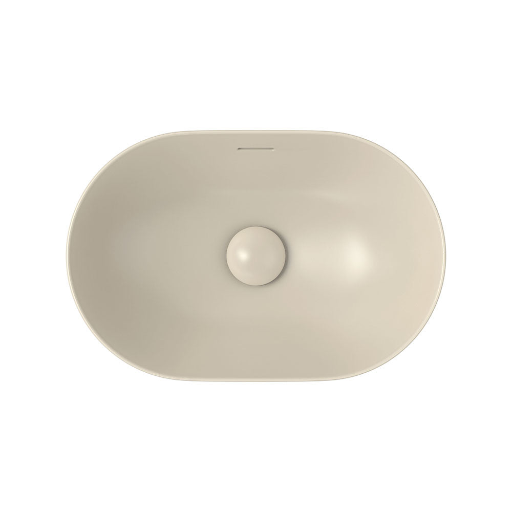 Aluca Pill Ceramic Semi-Inset Basin, Khaki