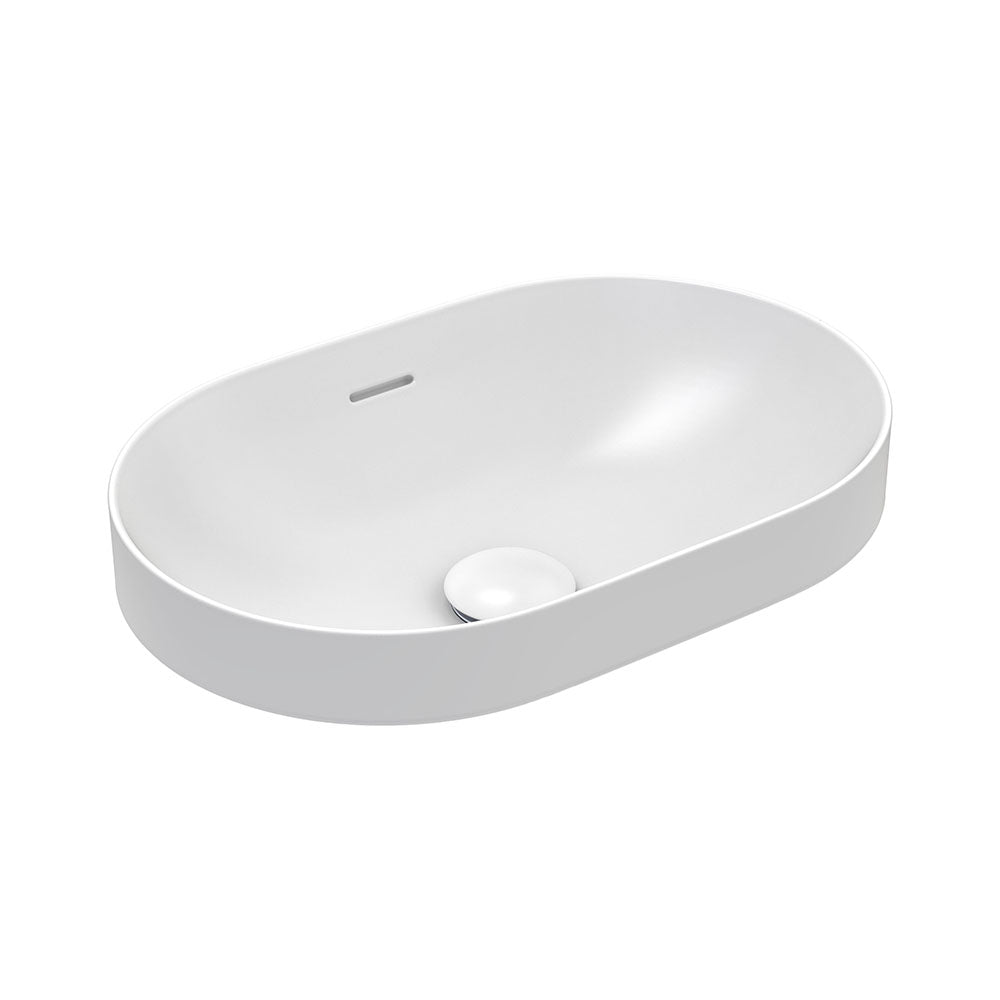 Aluca Pill Semi-Inset Basin, Matte White