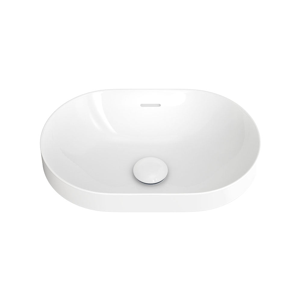 Aluca Pill Semi-Inset Basin, Gloss White