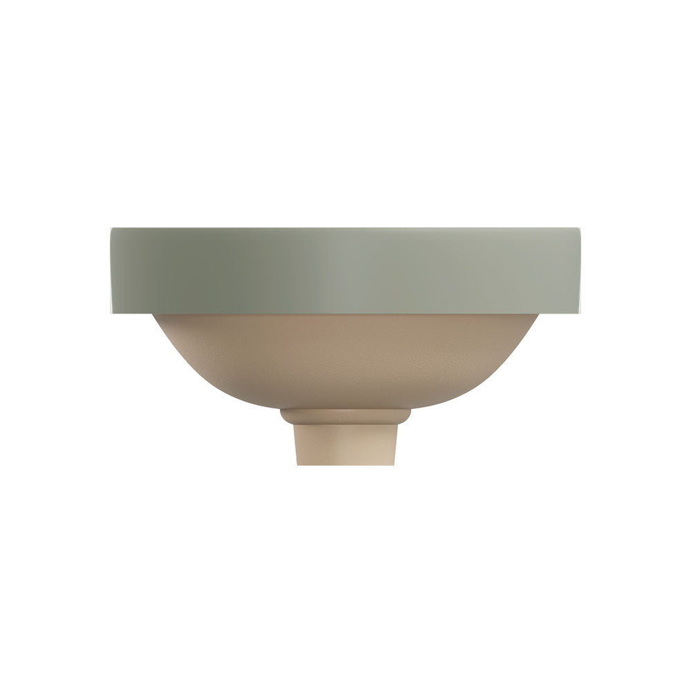 Aluca Round Semi-Inset Basin, Matte Olive