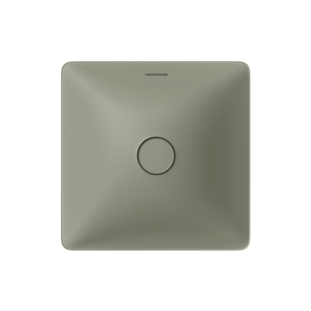 Aluca Square Semi-Inset Basin, Matte Olive