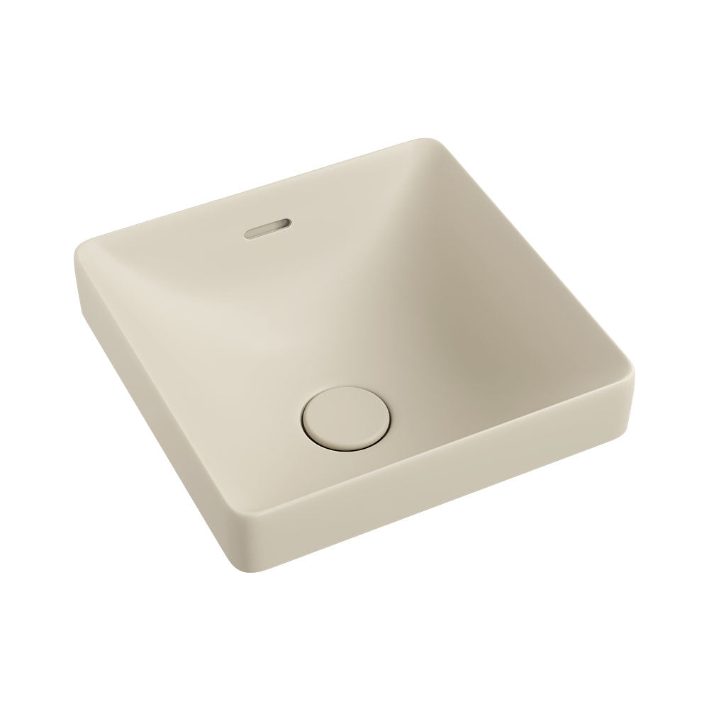 Aluca Square Semi-Inset Basin, Matte Khaki