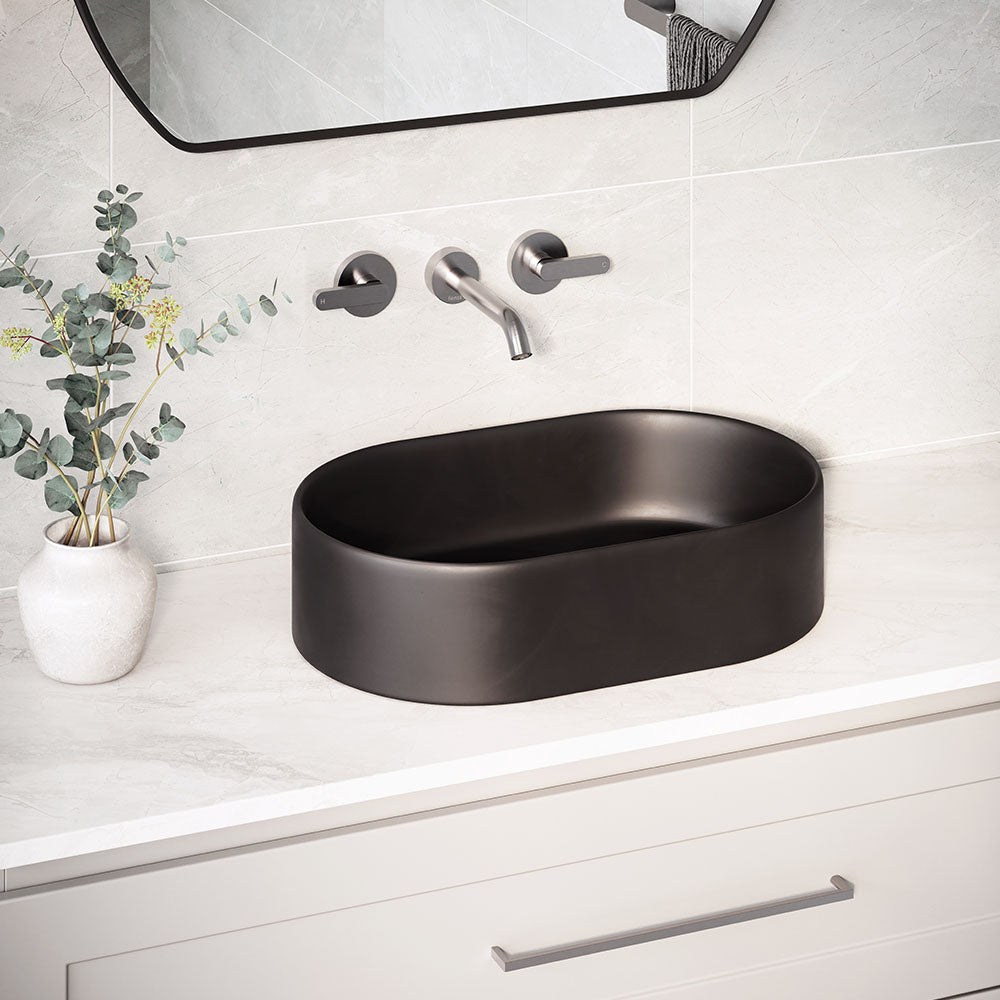 Aluca Pill Above Counter Basin, Matte Black