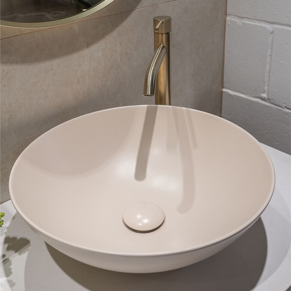 Aluca Above Counter Basin, Matte Khaki