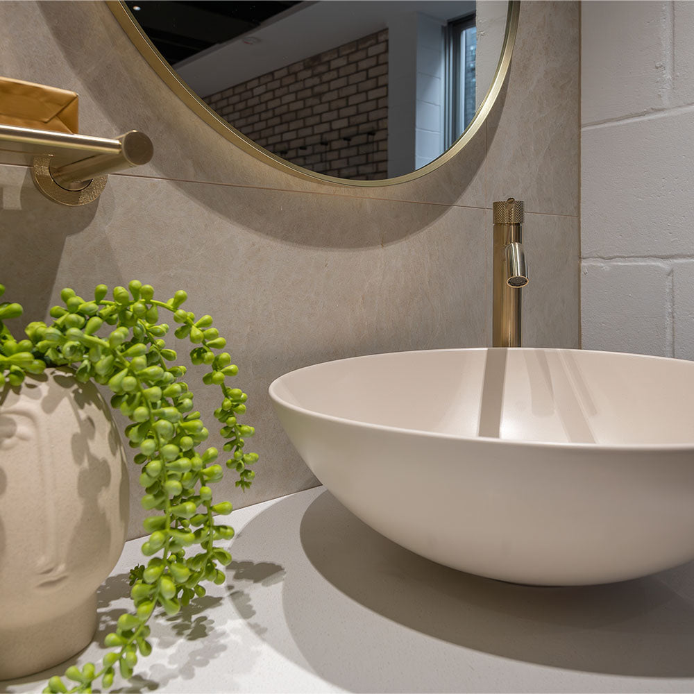 Aluca Above Counter Basin, Matte Khaki