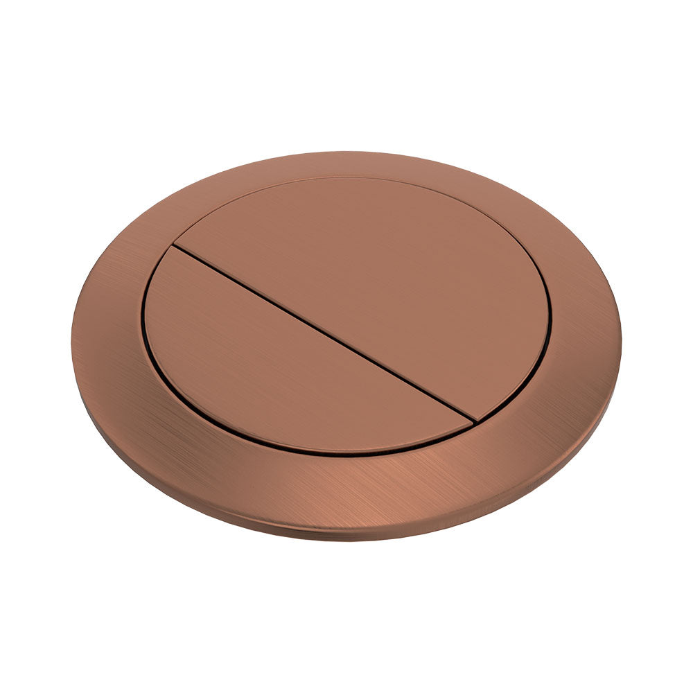 Back to Wall Round Toilet Flush Buttons, PVD Brushed Copper