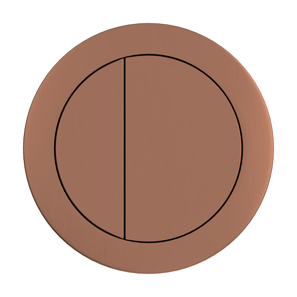 Back to Wall Round Toilet Flush Buttons, PVD Brushed Copper