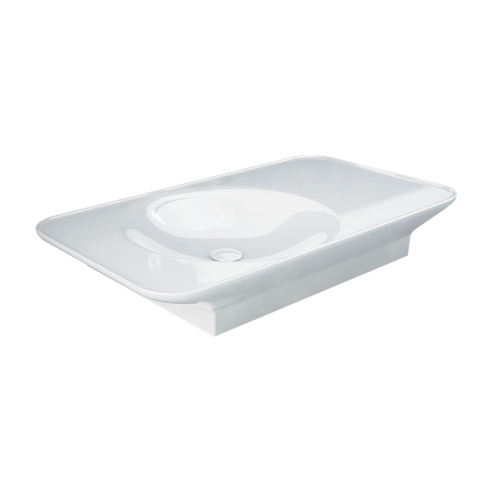 RAK Valet Left-Hand Wall Hung Basin, Alpine Gloss White