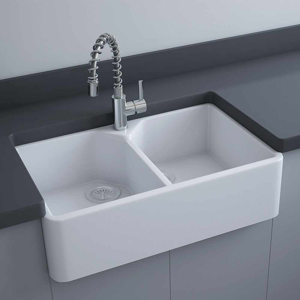 RAK Jacklyn Double Butler Sink, No Tap Hole
