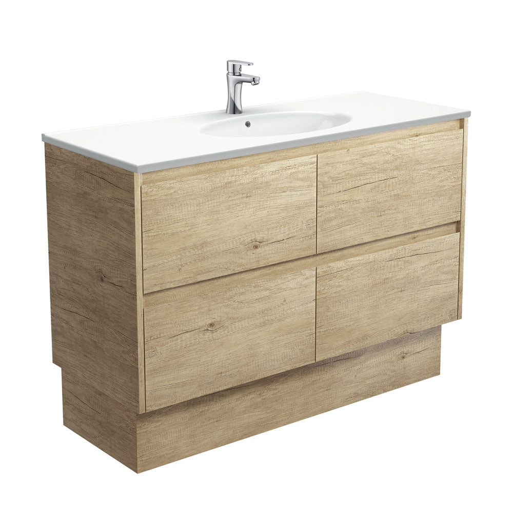 Rotondo Amato 1200 Scandi Oak Vanity On Kick