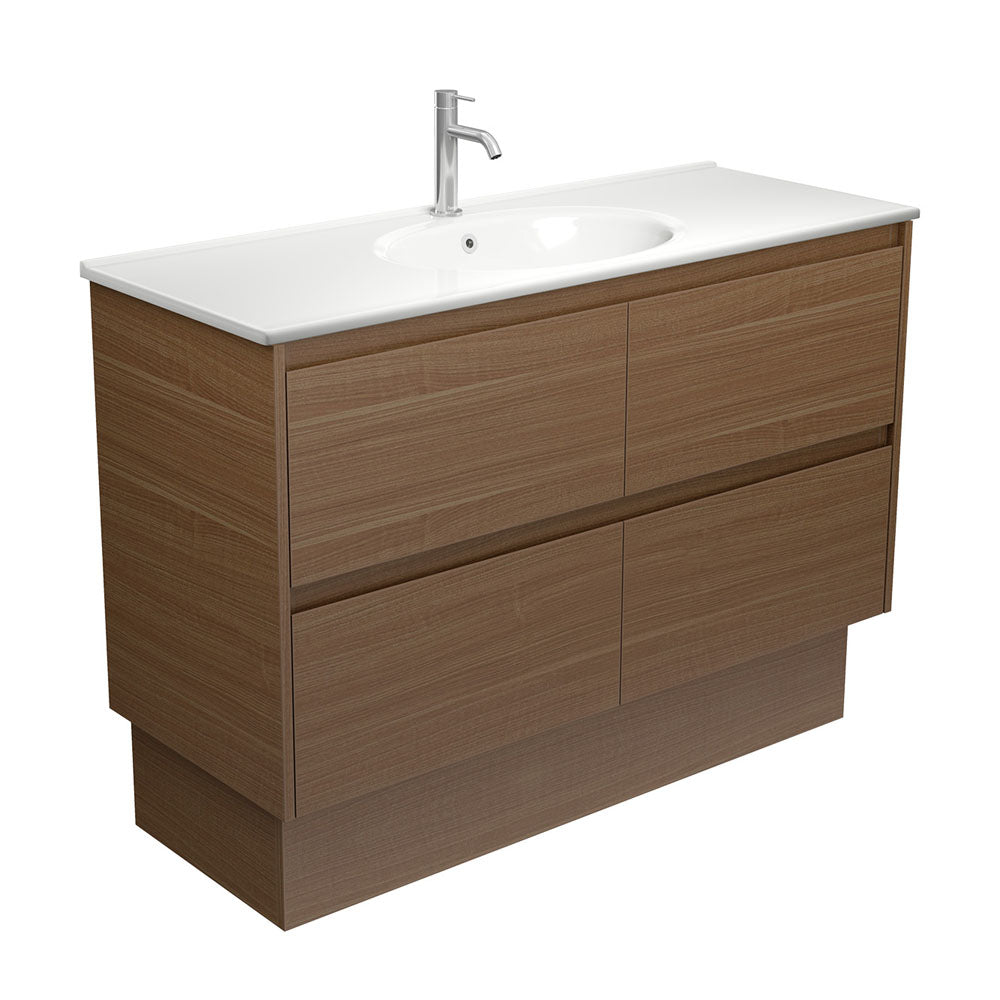 Rotondo Amato 1200 Walnut Vanity On Kick