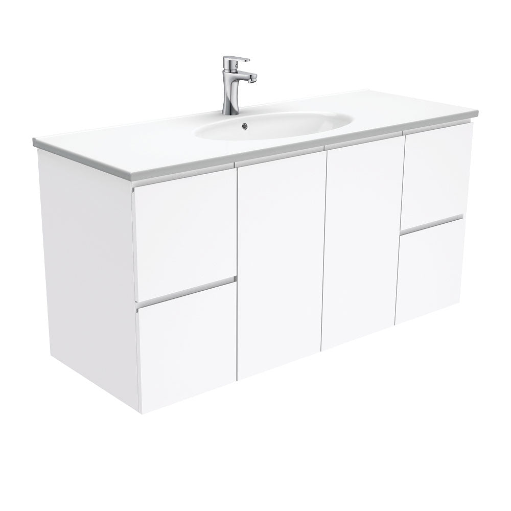 Rotondo Fingerpull Gloss White 1200 Wall-Hung Vanity