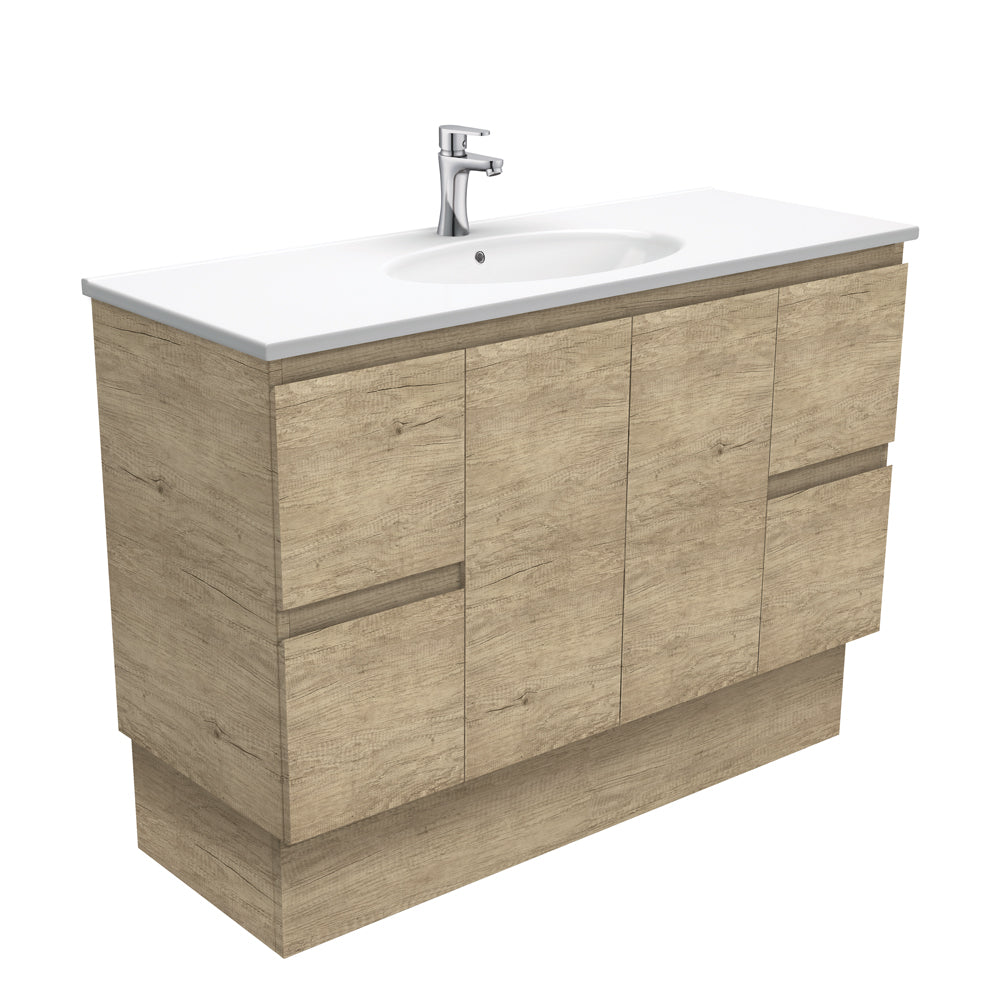 Rotondo Edge Scandi Oak 1200 Vanity On Kickboard