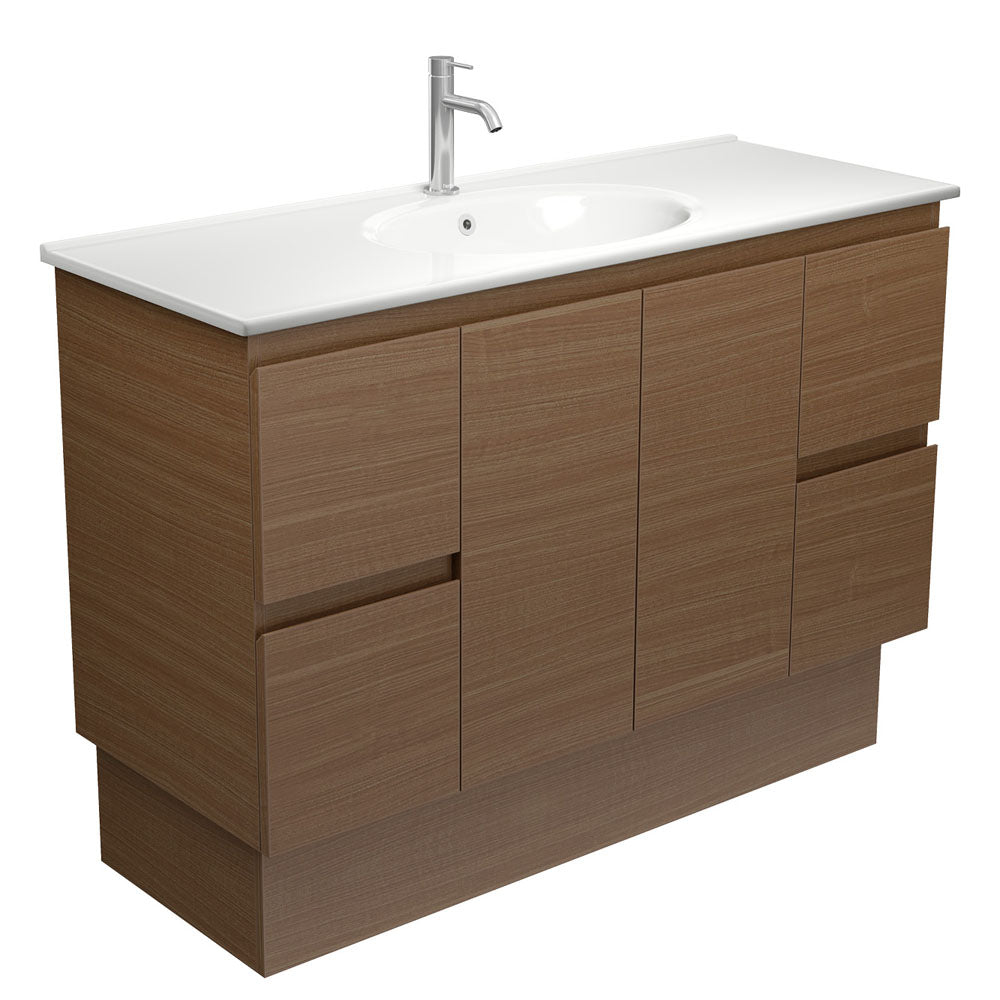 Rotondo Edge Walnut 1200 Vanity On Kickboard