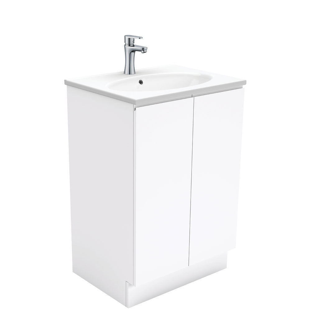 Rotondo Fingerpull Gloss White 600 Vanity On Kickboard