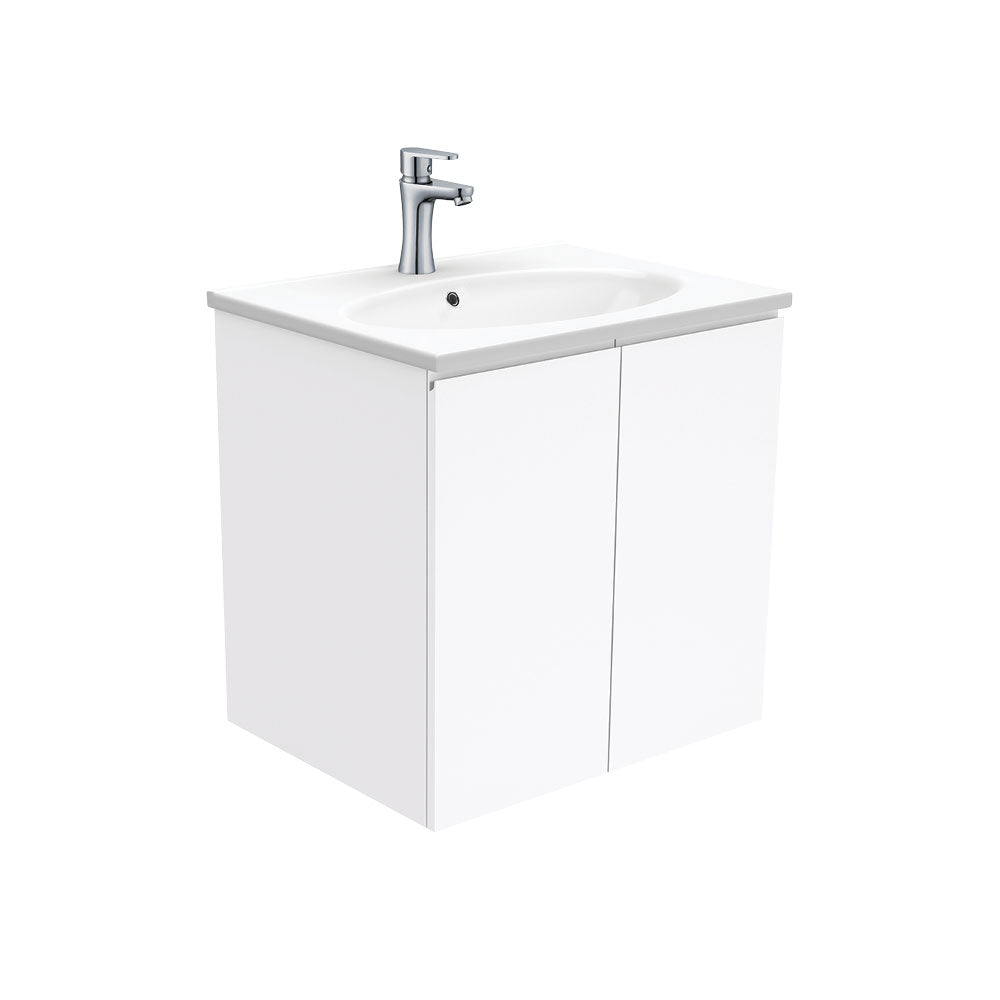 Rotondo Fingerpull Gloss White 600 Wall-Hung Vanity