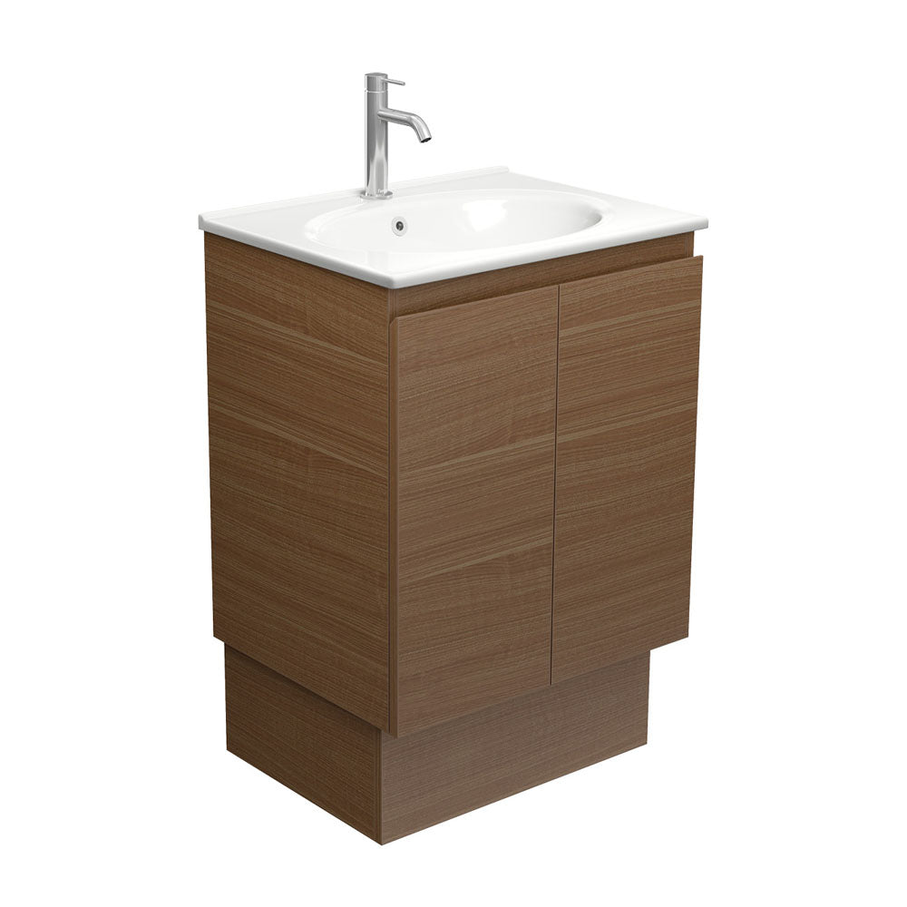 Rotondo Edge Walnut 600 Vanity On Kickboard