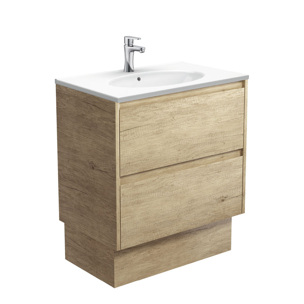 Rotondo Amato 750 Scandi Oak Vanity On Kick