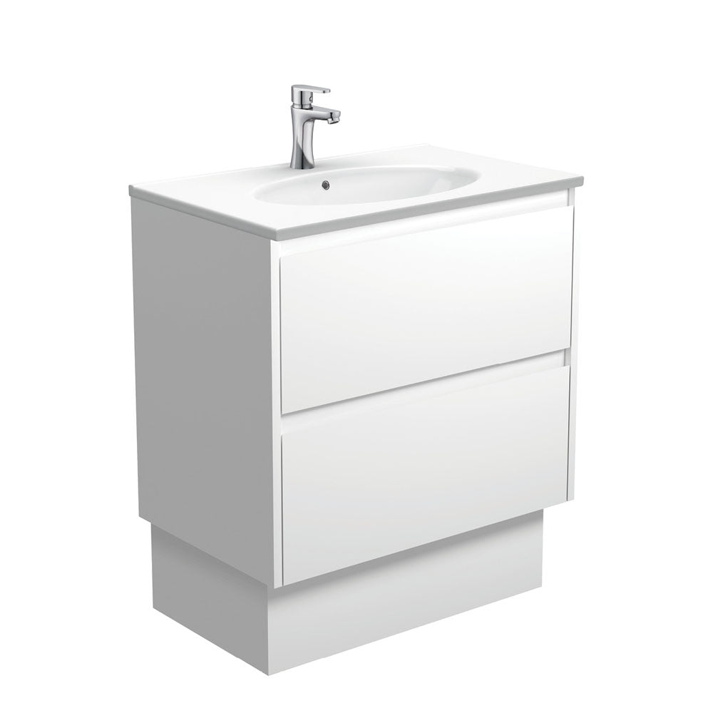 Rotondo Amato 750 Satin White Vanity On Kick