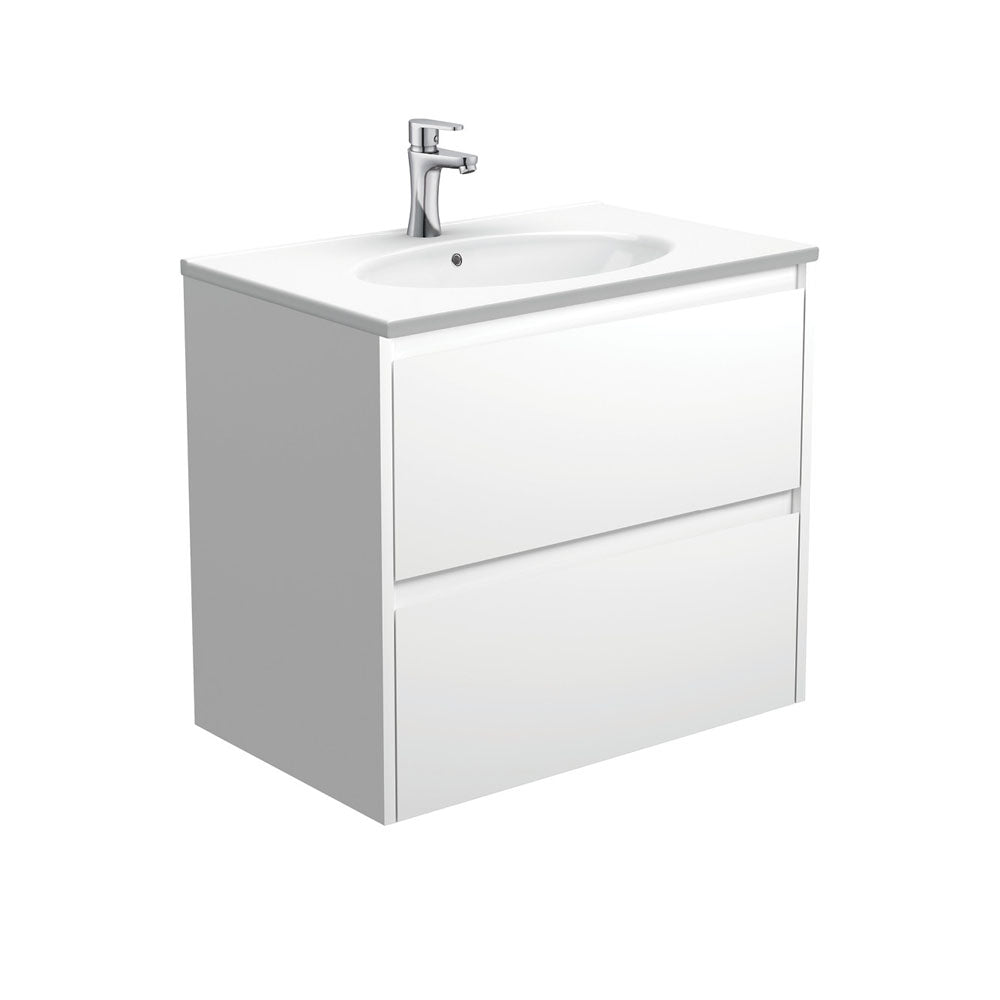 Rotondo Amato 750 Satin White Wall-Hung Vanity
