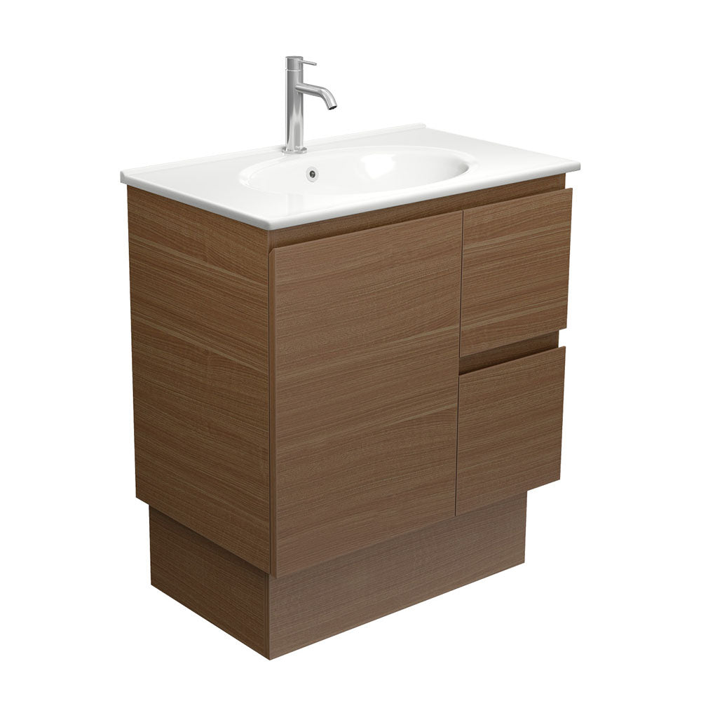 Rotondo Edge Walnut 750 Vanity on Kickboard