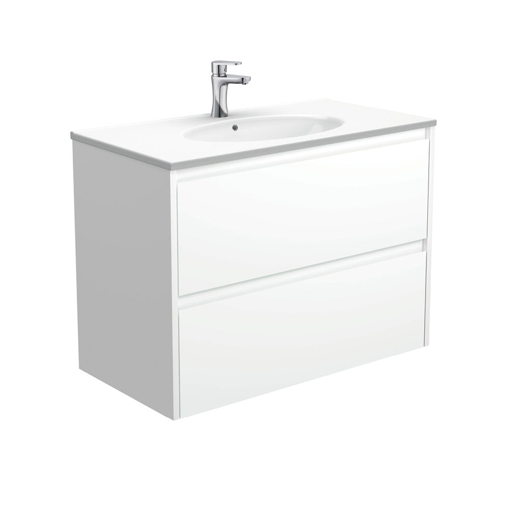Rotondo Amato 900 Satin White Wall-Hung Vanity