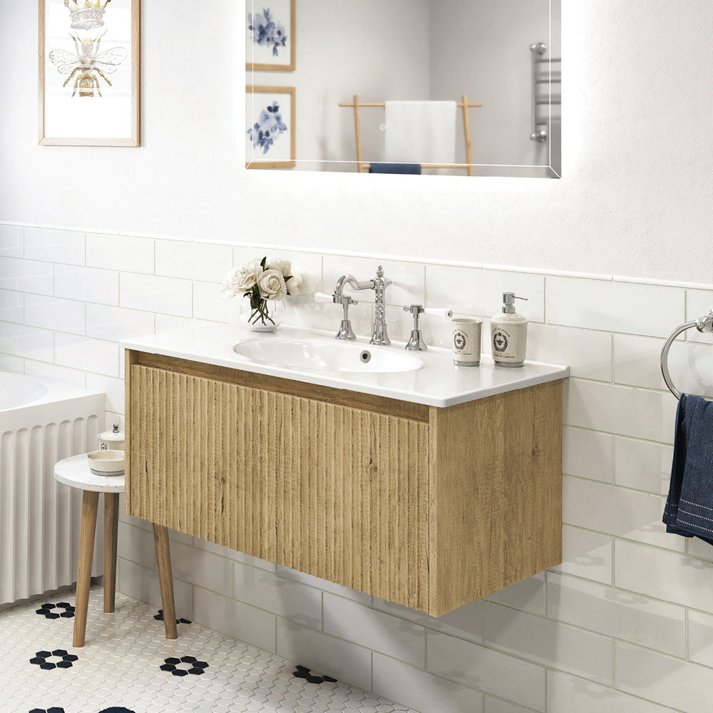 Rotondo Alina Scandi Oak 900 Wall-Hung Vanity