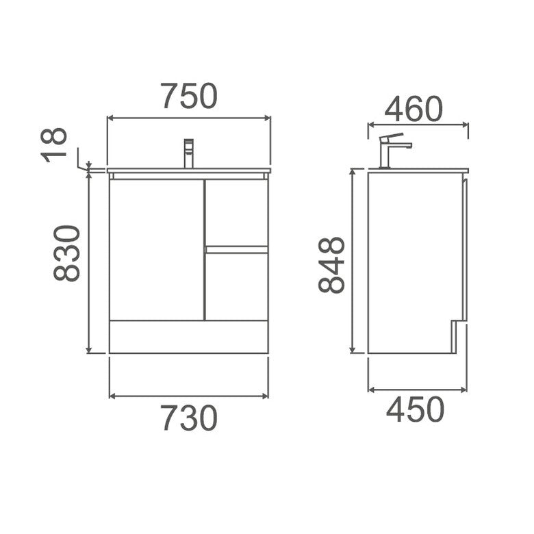 ROXIO Vanity - Blue Bathware 