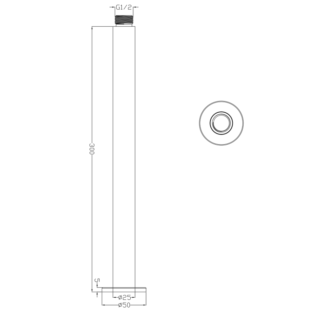 LVB Mica Ceiling Arm – 300/450mm