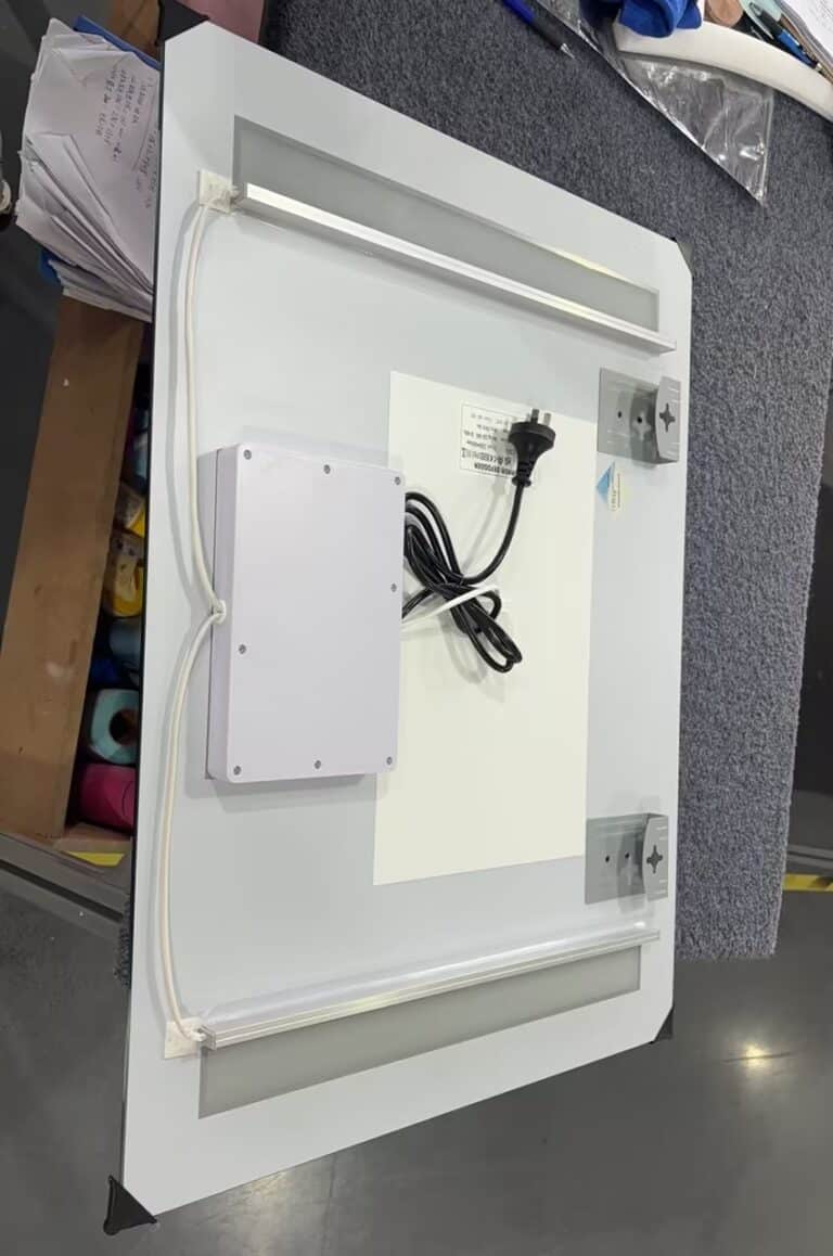 Rectangular Double-Sided Frosted Frontlit LED Mirror 60cm x 80cm Frameless Wall Mounted