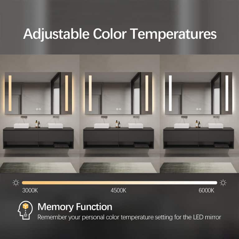 Rectangular Double-Sided Frosted Frontlit LED Mirror 75cm x 120cm Frameless Wall Mounted