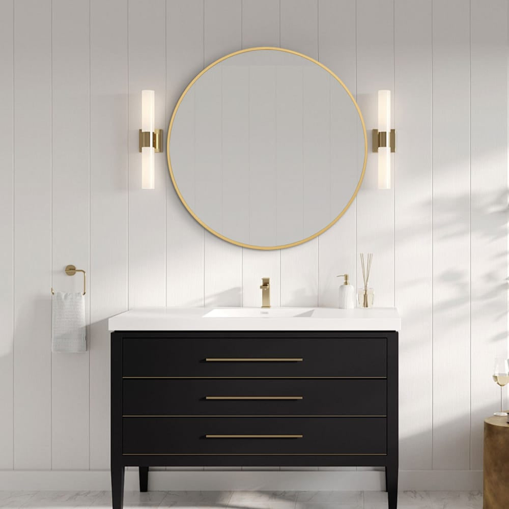 Rose Gold Framed Round Wall Mirror Classic Decorative Design