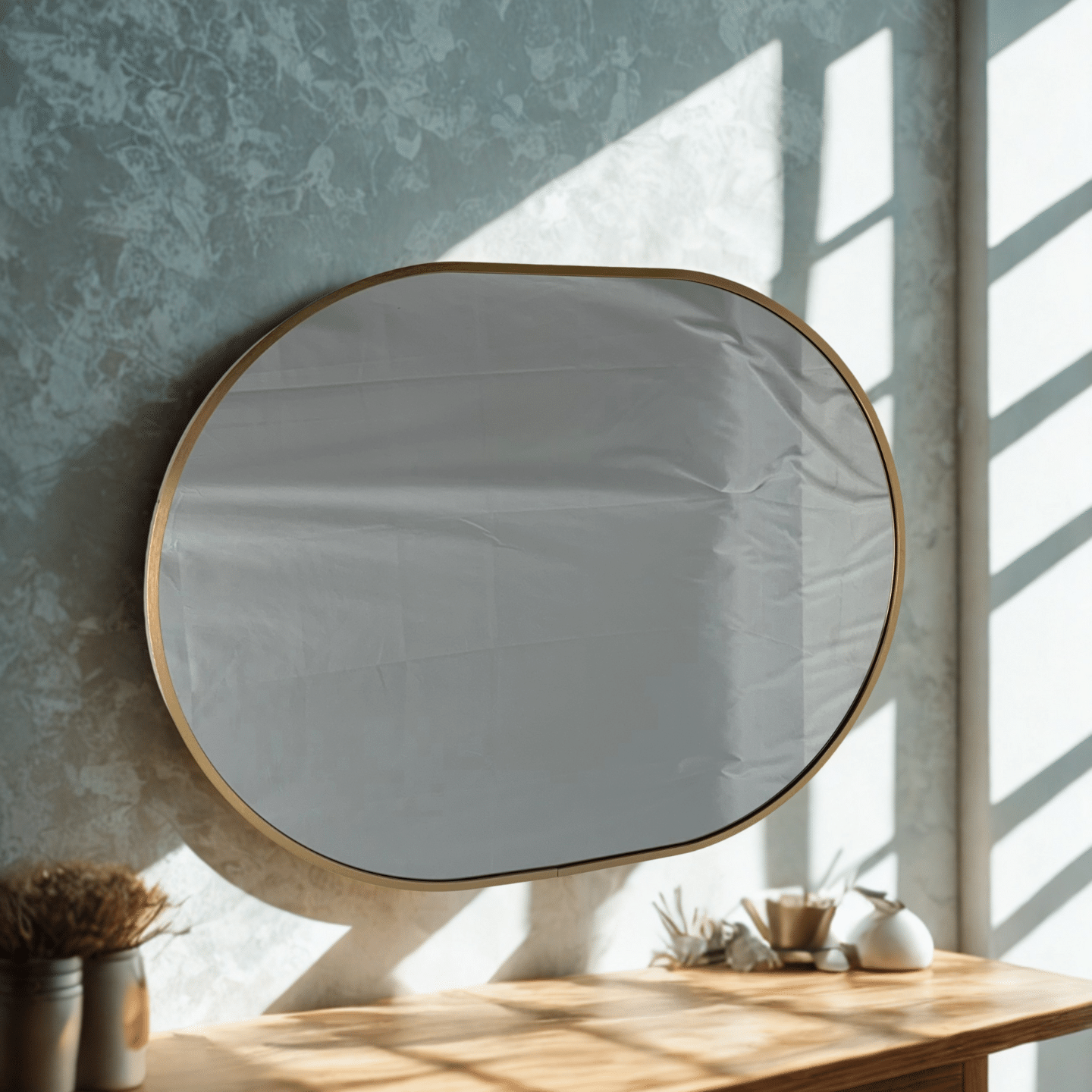 Rose Gold Oval Wall Mirror – 60 x 80cm Classic Decorative Frame