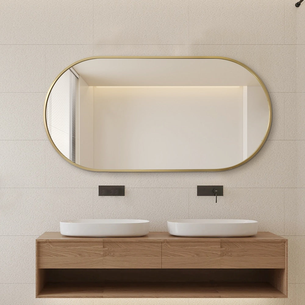 Rose Gold Oval Wall Mirror – 60 x 80cm Classic Decorative Frame