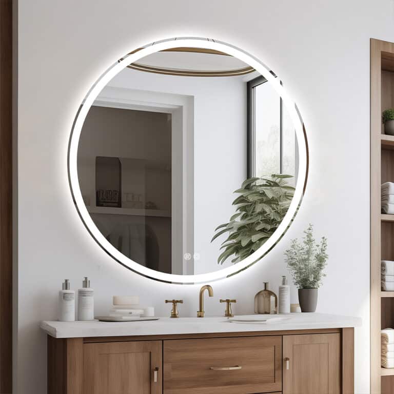 Round LED Mirror - Frosted Defogger Dimmable 25mm Strip