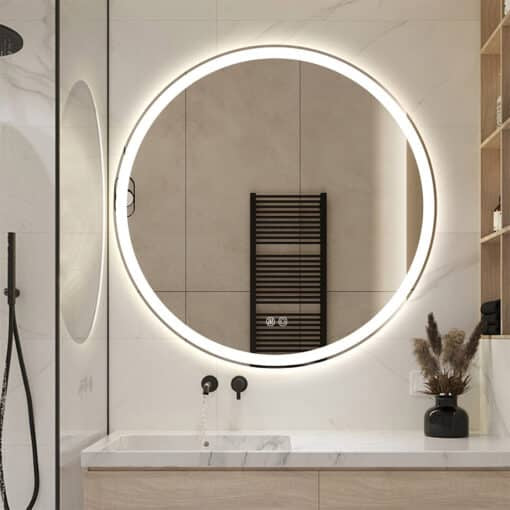 Round LED Mirror - Frosted Defogger Dimmable 25mm Strip