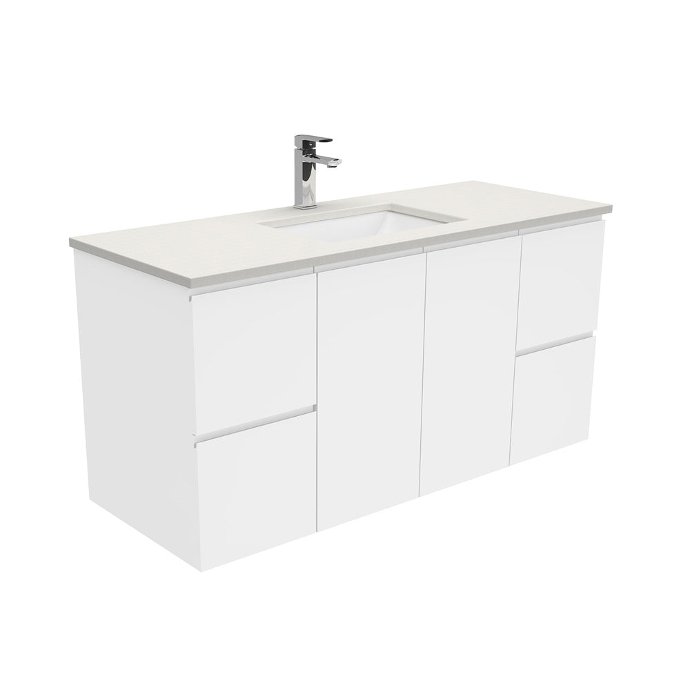 Sarah Roman Sand Undermount 1200 Fingerpull Gloss White Wall-Hung Vanity