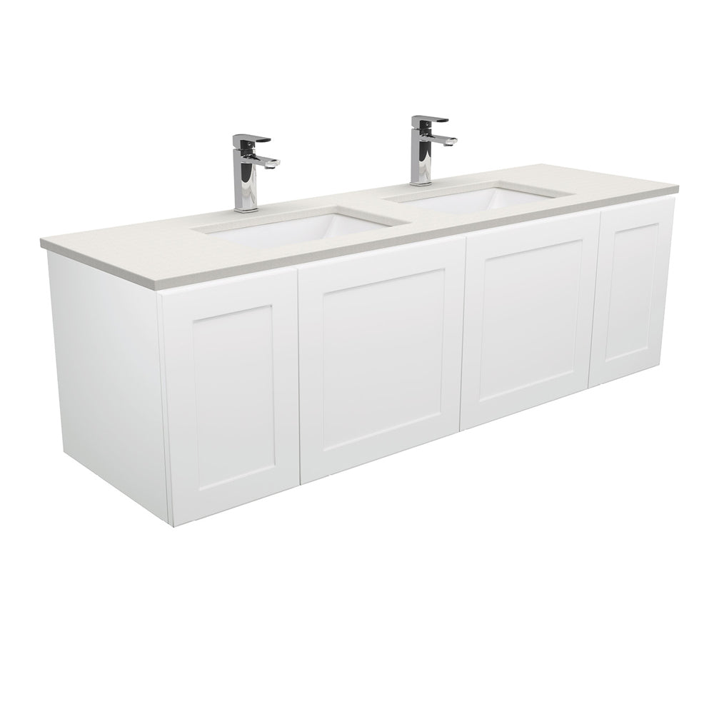 Sarah Roman Sand Undermount Double Bowl 1500 Mila Wall-Hung Vanity